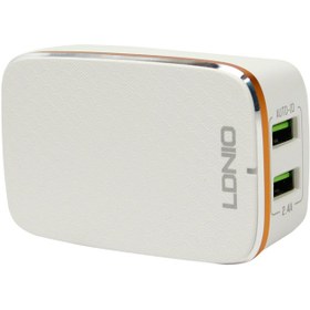 تصویر شارژر دیواری الدینیو مدل A2204 دارای 2 پورت فست شارژ LDNIO A2204 2 USB Fast Charging Wall Charger