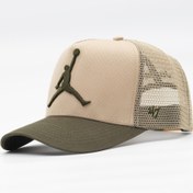 تصویر کلاه کپ جردن مدل JC5565 رنگ کرم/سبز 