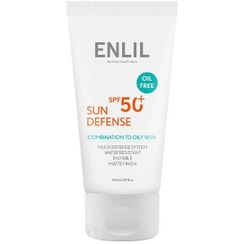 تصویر کرم ضد آفتاب بی رنگ سان دیفنس مناسب پوست مختلط تا چرب ENLIL SPF50 Enlil Sun Defense Invisible Sunscreen For Combination To Oily Skin SPF50 50ml