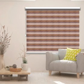 تصویر پرده زبرا کتان پوستی 