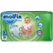 تصویر پوشک مولفیکس سایز ۳ بسته ۳۸ عددی Molfix size 3 38pcs