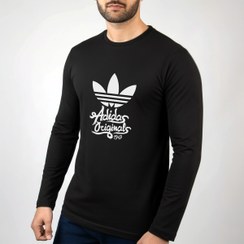 تصویر تیشرت آستین بلند مشکی طرح برند آدیداس Adidas | استایل اسپرت | کد BR066 adidas-ls-tshirt-br066