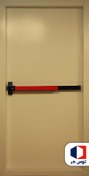 تصویر درب ضد حریق فلزی رنگ بژ مایل به قهوه ای 