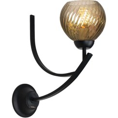 تصویر چراغ دیواری لهستانی چشمه نور کد H2618/1BK مشکی 