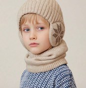 تصویر شال رینگی با کلاه وارداتی با کیفیت عالی- گرم و نرم و شیک و خاص-در دو رنگ مناسب از ۳تا ۱۲سال - ۳-۸سال رنگ كرم 