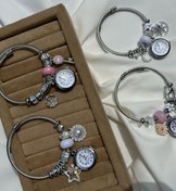 تصویر دستبند ساعت پاندورا فانتزی با آویز متنوع - پلاک Pandora