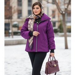 تصویر کاپشن زنانه فینگر دار جنس تی سی اعلا و پشم شیشه رنگ قرمز و بادمجونی سایز ۳۸ تا ۴۸ 