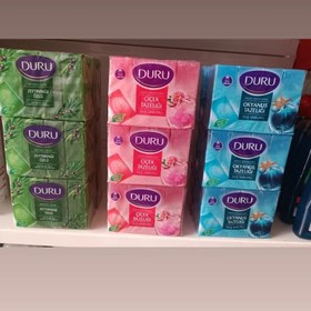 تصویر صابون دورو Duru اصل ترکیه دارای 3رایحه بسته 4عددی وزن 600گرم 