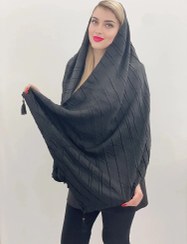 تصویر شال پلیسه دیاموند منگوله‌دار – شالی مدرن با طراحی خاص 