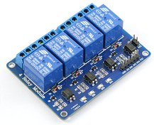 تصویر ماژول رله چهار کاناله 5 ولت با اپتوکوپلر و قابلیت تعیین سطح ولتاژ تحریک 5V two Channel Relay Module Relay Switch with OPTO Isolation High Low Level Trigger