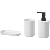 تصویر IKEA سرویس حمام استوراوان، سفید، پخش کننده صابون مایع، جای مسواک 704.290.03AA 