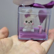 تصویر گیفت و شمع خرگوش همراه با عدد و باکس پلکسی - تمامی رنگ ها قابل سفارش هست 