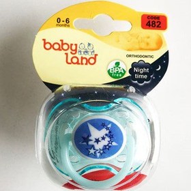 تصویر پستانک فندقی شب تاب بیبی لند مناسب نوزادان از بدو تولد تا 6 ماهگی کد 480 Baby Land Night time Hazelnut Pacifier 0-6 Months Code 480