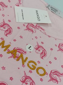 تصویر تیشرت نخی زنانه منگو طرح دار T-shirt Mango