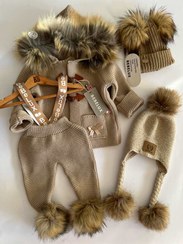 تصویر ست ژاکت و شلوار بافت بچگانه کد 004 