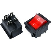 تصویر کلید راکر چراغدار بزرگ 16آمپر 250 ولت LIGHT ROCKER SWITCH 16A 250V 4P 2C 25*30 LIGHT ROCKER SWITCH 16A 250V 4P 2C 25*30