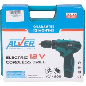 تصویر دریل پیچ گوشتی شارژی آلور 12 ولت کد 2011 cordless screwdriver drill alver code 2011