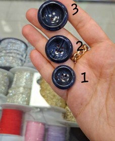 تصویر دکمه پالتوی 4 سوراخه - سرمه ایی / سایز3 