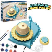 تصویر چرخ سفالگری برقی کودکانه مدل Dinosaur – ست کامل آموزش سفالگری برای کودکان Dinosaur Ceramic Machine 2112C