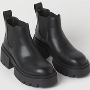 تصویر نیم بوت چلسی زنانه مشکی H&M ساده کد 9877184 