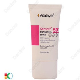 تصویر فلوئید ضد آفتاب پوست حساس ویتالیر مدل سنسی ویت SPF50 حجم 50 میلی لیتر 