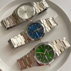 تصویر ساعت مردانه مدل رومانسون بند استیل رنگ ثابت دارای دو تقویم روزشمار و هفته شمار - سفید 