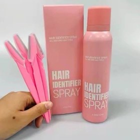 تصویر اسپری شیو صورت پودری به همراه 4 عدد تیغ اصلاح hair identifier spray
