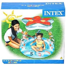 تصویر استخر بادی کودک مدل طرح گل کد intex 57428