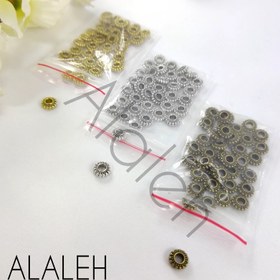 تصویر خرجکار بین مهره برنزی و طلایی و نقره ای طرح رینگ(فروش به صورت بسته 15 گرمی و تقریباً 35 عددی) - برنزی 