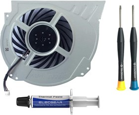 تصویر ElecGear Replacement Internal Cooling Fan for PS4 Pro CUH-7xxx CPU Heatsink Cooler, Arctic MX-2 Thermal Compound Paste, TR8 Torx Security, PH0 Screwdriver Repair Tool Kit for PlayStation 4 Pro 