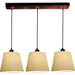 تصویر چراغ آویز خطی 3 شعله مسینا T3 Pendant lamp T3