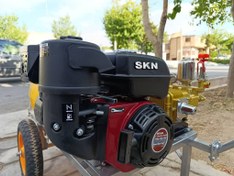 تصویر سمپاش فرغونی با موتور SKN وپمپ استیلمن به همراه لانس طرح باشاک وشیلنگ 5 لایه اکسل - سه لایه / SKN 