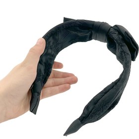 تصویر تل پاپیون طرح دار مشکی 