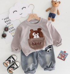 تصویر ست دو تیکه اورجینال جذاب‌ و با‌کیفیت - سایز۵ [مناسب پنج تا پنج و نیم سال ] / کرم شکلاتی 