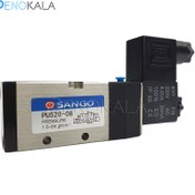 تصویر شیر برقی پنوماتیک 5/2 طرح شاکو | سایز 1/4 تک بوبین | سانگو 