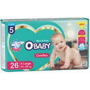 تصویر پوشک کامل کامفلکس( کشی + 3D ) OBABY دوبل سایز خیلی بزرگ 26عددی(۶بسته) 