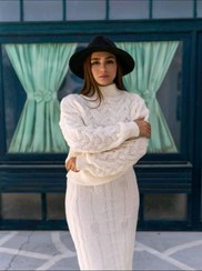 تصویر بافت یقه اسکی با دامن کد ۰۶۲ 