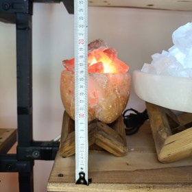 تصویر آباژور سنگ نمک مدل کاسه آتشین (کد 59) 