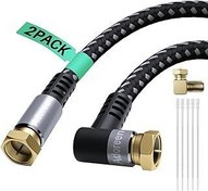 Coaxial Cable Triple Shielded CL3 in-Wall Rated Gold Plated Connectors  (20ft) RG6 Digital Audio Video with Male F Connector Pin - 20 feet 