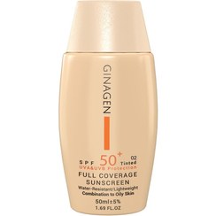 تصویر قیمت و خرید کرم ضدآفتاب رنگی پوست چرب ژیناژن SPF50 | پوشش طبیعی ۵۰میل 