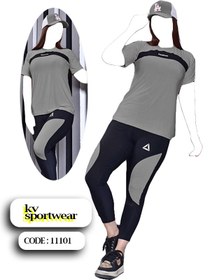 تصویر ست تیشرت شلوار رانینگ زنانه Reebok کد 001 Tshirt set of Reebok womens running pants code 001