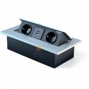 تصویر پریز توکار ملونی ۲ عددی مدل سیلور 