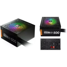 تصویر منبع تغذیه کامپیوتر گیمدیاس مدل KRATOS E1-500W GamDias KRATOS E1 500W RGB 80PLUS Power Supply