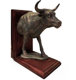 تصویر هولدر کتاب طرح گاو با پایه چوبی 