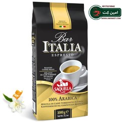 تصویر دانه قهوه ITALIA پاکت 1 کيلو گرم SAQUELLA مدل 100 ARABICA SAQUELLA BAR ITALIA 100% ARABICA ESPRESSO BEANS 1Kg