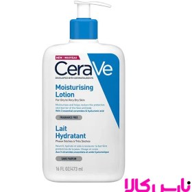 تصویر لوسیون کرم مرطوب کننده صورت و بدن سراوی Cerave حجم 473 میل اصل Moisturizing Lotion For Dry To Very Dry Skin 473ml