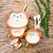 تصویر ظرف غذا کودک بامبو خارجی ECO اصل طرح میمون کد ۲۵ 