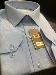 تصویر پیراهن مردانه آستین بلند کلاسیک راه راه قواره آزاد تک جیب کد ۲۰۰۲۴ - Xl Homaymen Shirt