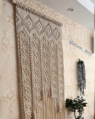 تصویر پرده مکرومه طرح رویش مدل شاخسار 