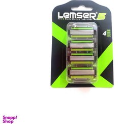 تصویر کارتریج تیغ پنج لبه سیستمی لمسر 4 عددی Lemser 5 Blade Shaving Technology 4 pcs